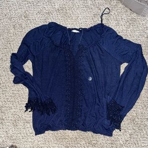 Blue long sleeve blouse